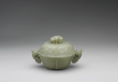 图片[2]-Jade round incense burner with animal-mask pattern, Qing dynasty (1644-1911)-China Archive